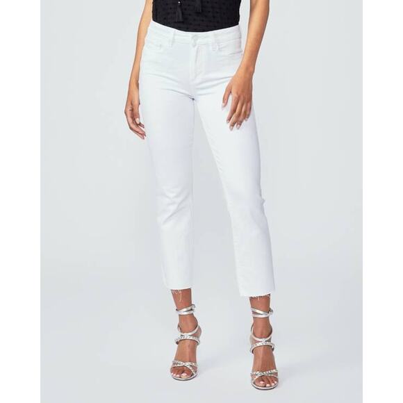 PAIGE Denim - Paige Cindy Crop High Rise Straight Leg Jeans White 25 NWT Minimalist CleanGirl